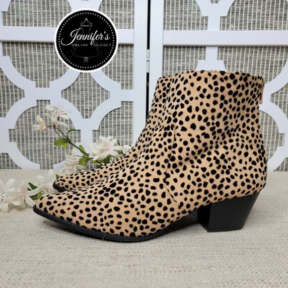 Qupid Women's Mystique Black and Tan Leopard Ankle Bootie Size 7 - Picture 5 of 12